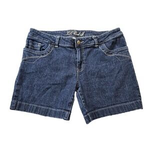 LL Cool J Junior's Denim Shorts Stretch Mid Rise Waist‎ 32" Inseam 5" Size 11